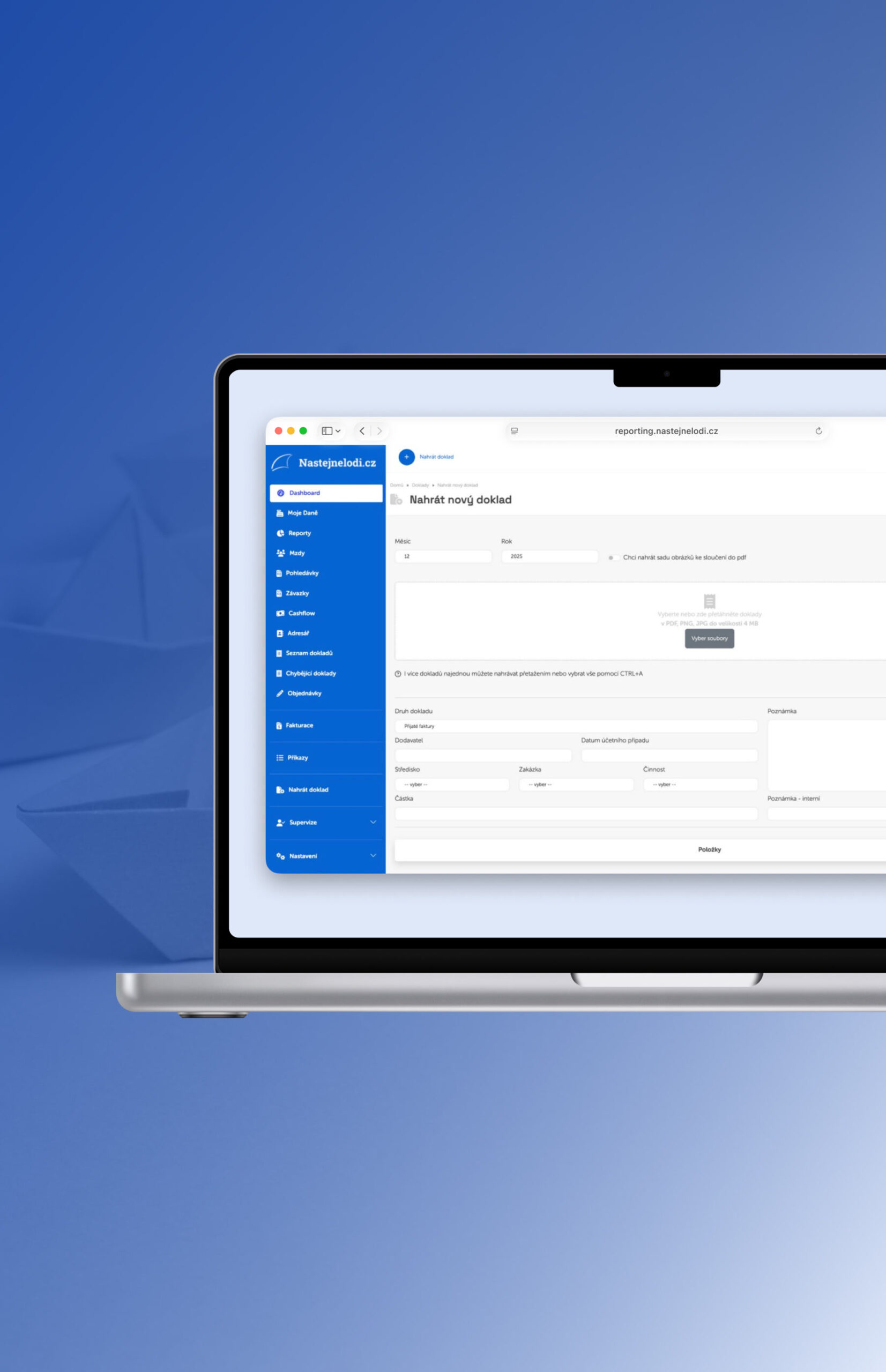 Nahrávání dokladů do reportingu
